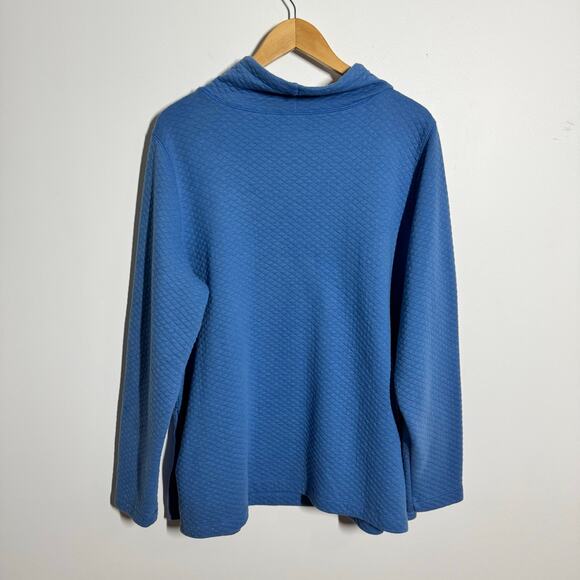 L.L.Bean Softlight Quilted Sweater Women 1X Plus Size Funnel Neck Gorpcore Cozy - Picture 2 of 10
